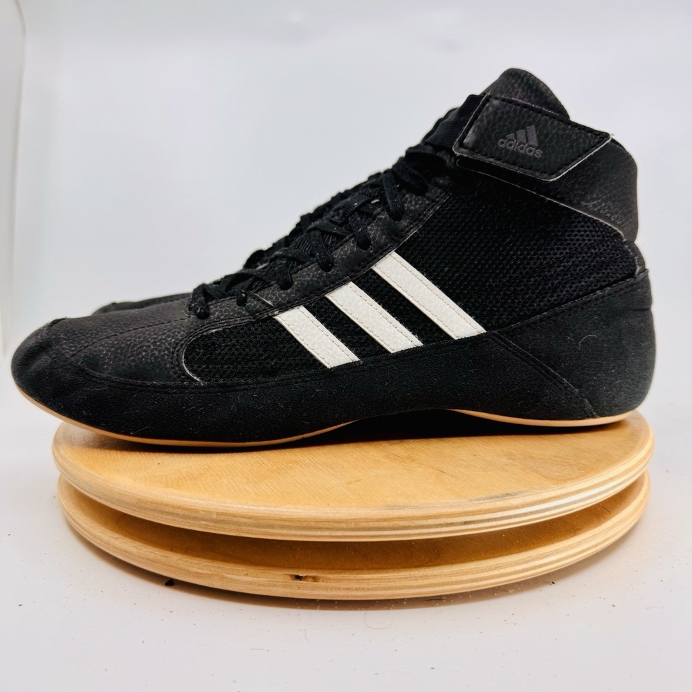 Adidas HVC 2 Wrestling Shoes Men's Size 9.5 Black White Lightweight Mat Sneakers